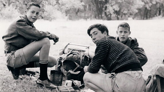 Scouts at camp in the early days of the group