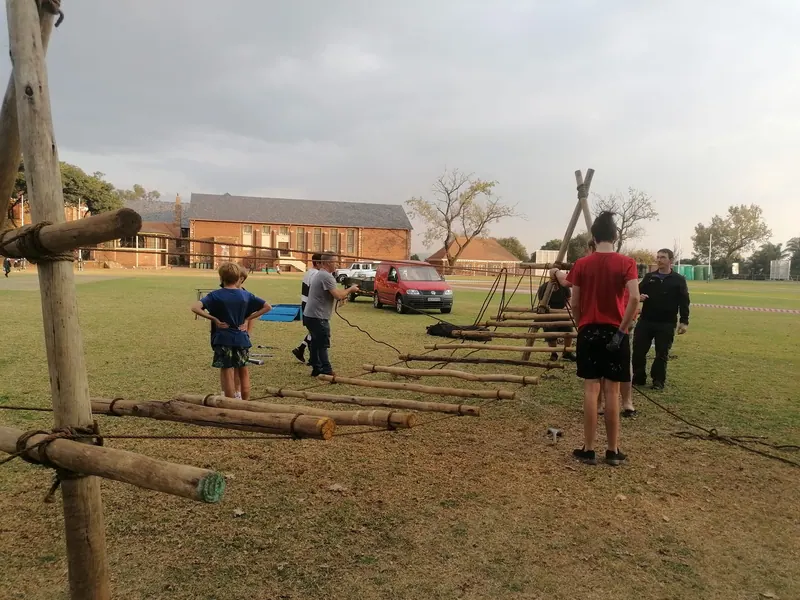 Our scouts build a suspension bridge for the Jeppe Highland Gathering, photo 1