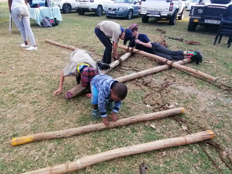 Our scouts build a suspension bridge for the Jeppe Highland Gathering, photo 27